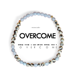 ETHIC GOODS Overcome Morse Code Bracelet - Dalmatian Jasper & Blue Sponge