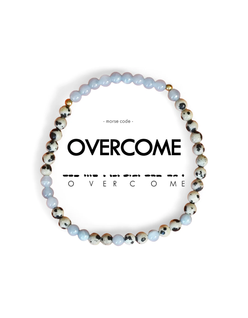 ETHIC GOODS Overcome Morse Code Bracelet - Dalmatian Jasper & Blue Sponge