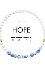 ETHIC GOODS Hope Morse Code Bracelet - Light Grey & Lapis