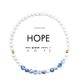 ETHIC GOODS Hope Morse Code Bracelet - Light Grey & Lapis