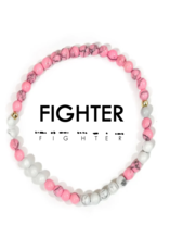 ETHIC GOODS Fighter Morse Code Bracelet - Pink Howlite & Howlite