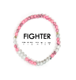 ETHIC GOODS Fighter Morse Code Bracelet - Pink Howlite & Howlite