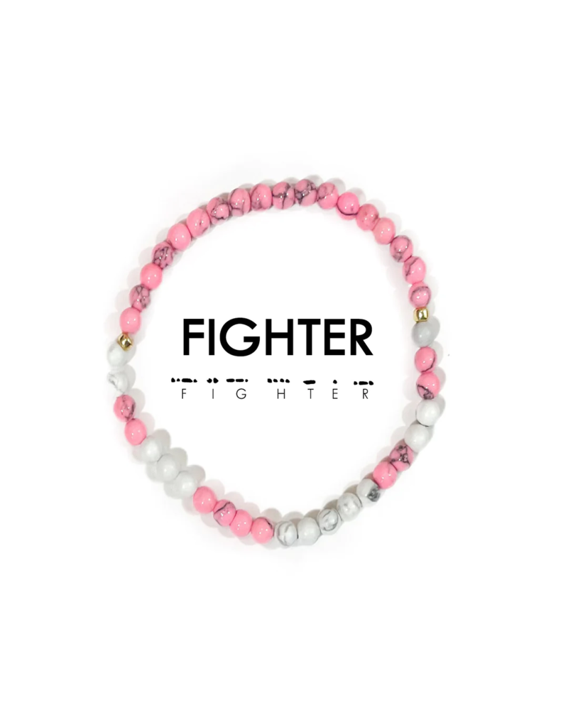 ETHIC GOODS Fighter Morse Code Bracelet - Pink Howlite & Howlite