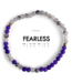Fearless Morse Code Bracelet - Rainbow Moonstone & Purple Jade
