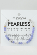 ETHIC GOODS Fearless Morse Code Bracelet - Rainbow Moonstone & Purple Jade