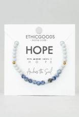 ETHIC GOODS Hope Morse Code Bracelet - Light Grey & Lapis
