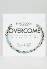 ETHIC GOODS Overcome Morse Code Bracelet - Dalmatian Jasper & Blue Sponge