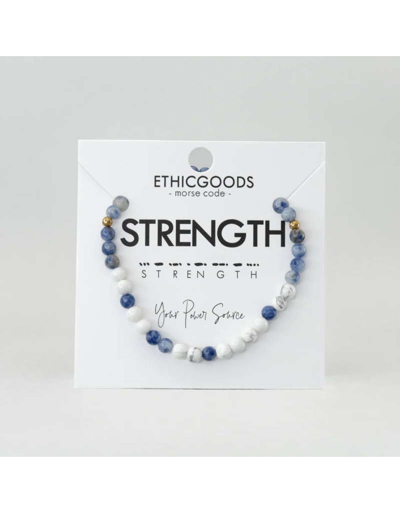 ETHIC GOODS Strength Morse Code Bracelet - Howlite & Lapis