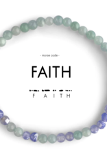ETHIC GOODS Faith Morse Code Bracelet - Mint & Blue Lace Agate