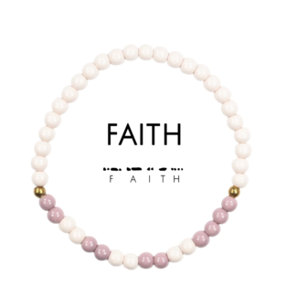 ETHIC GOODS Faith Morse Code Bracelet - Lilac & Cream