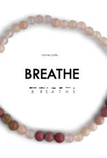 ETHIC GOODS Breathe Morse Code Bracelet - Mauve Quartz & Pink Aventurine