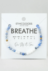 ETHIC GOODS Breathe Morse Code Bracelet - Lacy Blue Agate & Frosted White Quartz