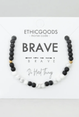 ETHIC GOODS Brave Morse Code Bracelet - Onyx & Howlite ETHIC GOODS Brave Morse Code Bracelet - Onyx & Howlite
