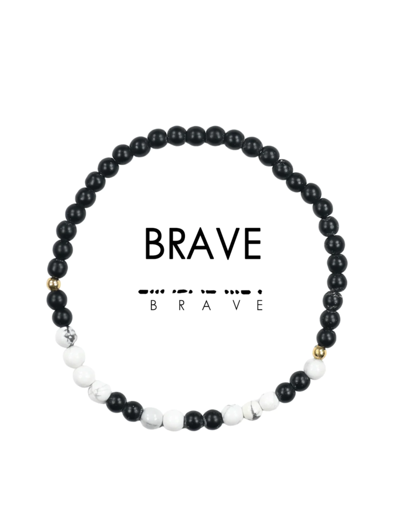 ETHIC GOODS Brave Morse Code Bracelet - Onyx & Howlite