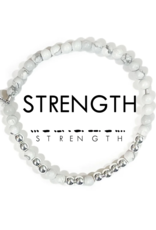 ETHIC GOODS Strength Morse Code Bracelet - Howlite & Silver