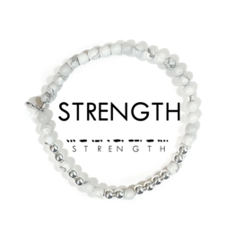 ETHIC GOODS Strength Morse Code Bracelet - Howlite & Silver