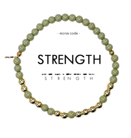 ETHIC GOODS Strength Morse Code Bracelet - Army Green & Gold