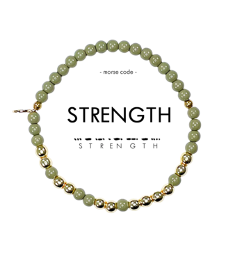 ETHIC GOODS Strength Morse Code Bracelet - Army Green & Gold
