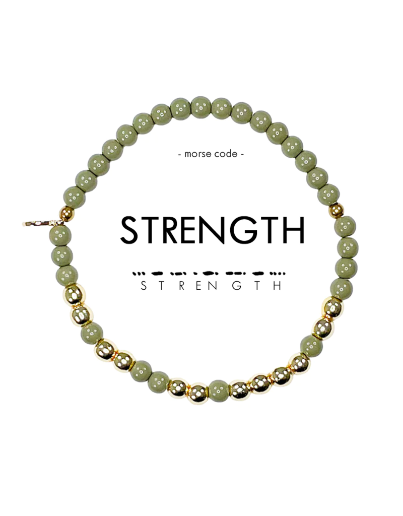 ETHIC GOODS Strength Morse Code Bracelet - Army Green & Gold