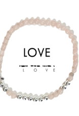 ETHIC GOODS Strength Morse Code Bracelet - Glassy Pink & Silver