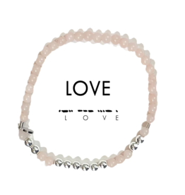 ETHIC GOODS Strength Morse Code Bracelet - Glassy Pink & Silver