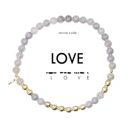 ETHIC GOODS Love Morse Code Bracelet - Smoke & Gold