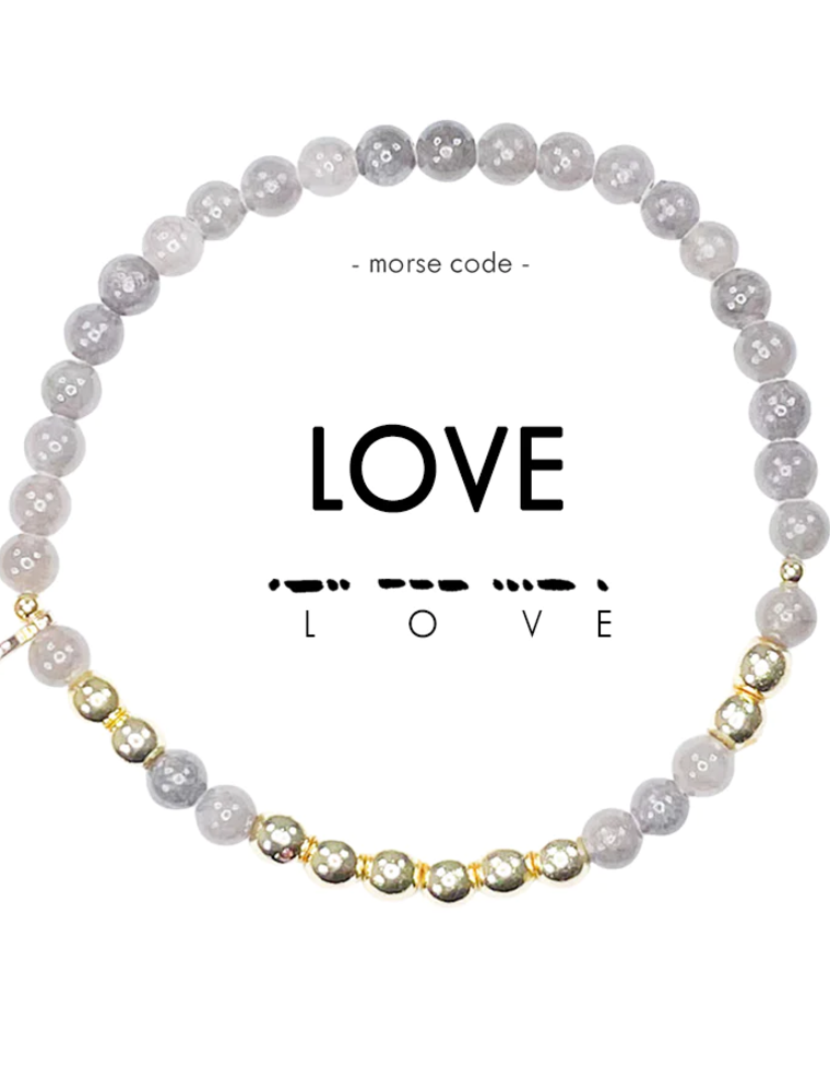 ETHIC GOODS Love Morse Code Bracelet - Smoke & Gold