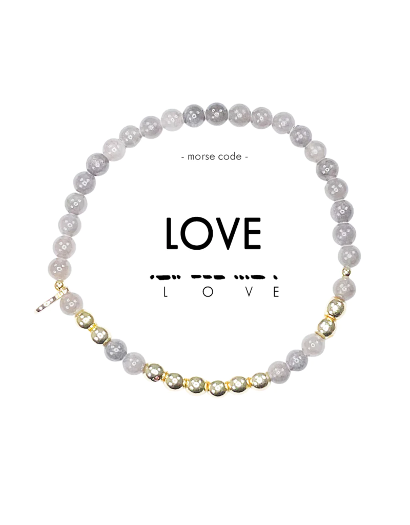 ETHIC GOODS Love Morse Code Bracelet - Smoke & Gold