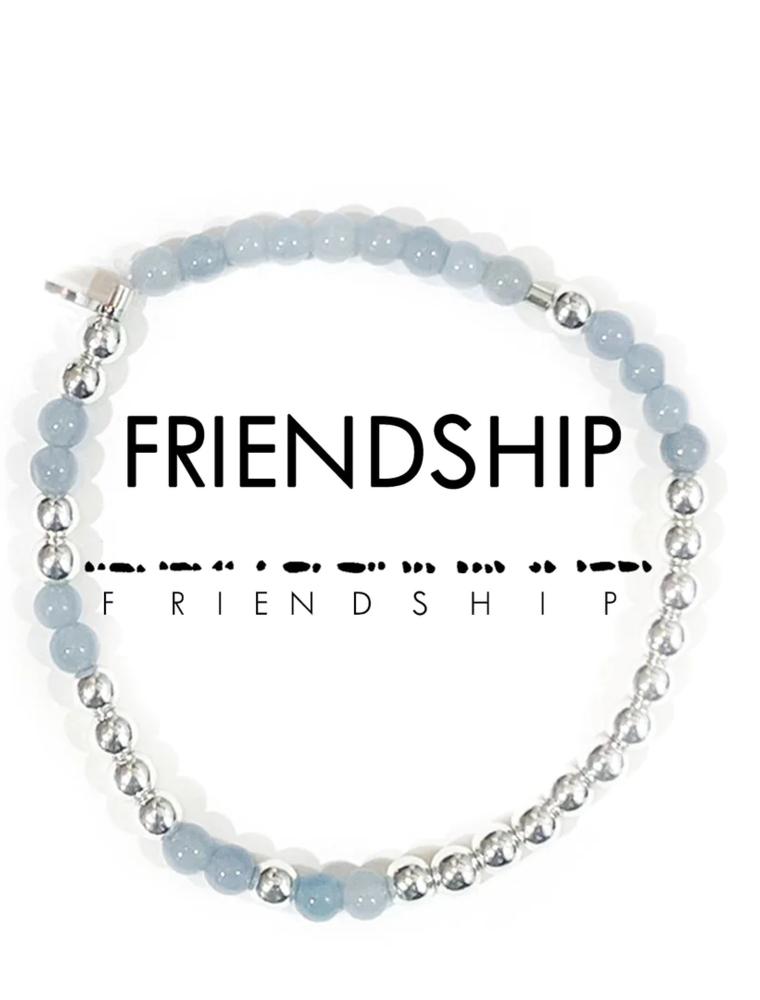 ETHIC GOODS Friendship Morse Code Bracelet - Silver & Cloudy Blue