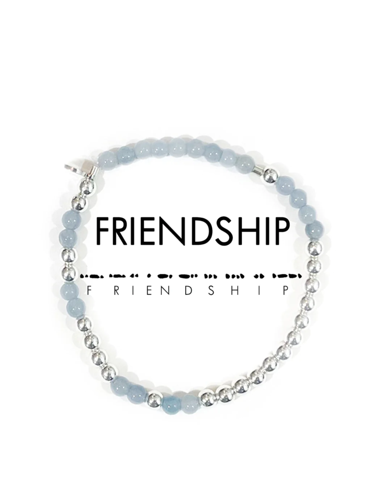 ETHIC GOODS Friendship Morse Code Bracelet - Silver & Cloudy Blue