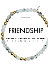 ETHIC GOODS Friendship Morse Code Bracelet - Jasper & Gold