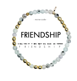 ETHIC GOODS Friendship Morse Code Bracelet - Jasper & Gold