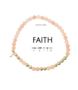ETHIC GOODS Faith Morse Code Bracelet - Sand & Gold