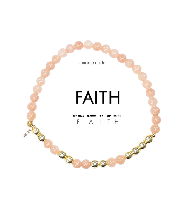 Faith Morse Code Bracelet - Sand & Gold