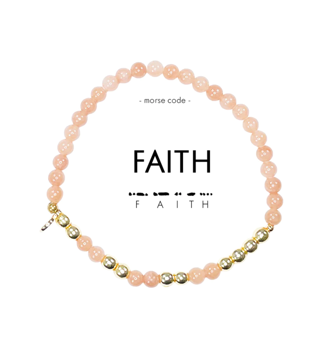 Faith Morse Code Bracelet - Sand & Gold