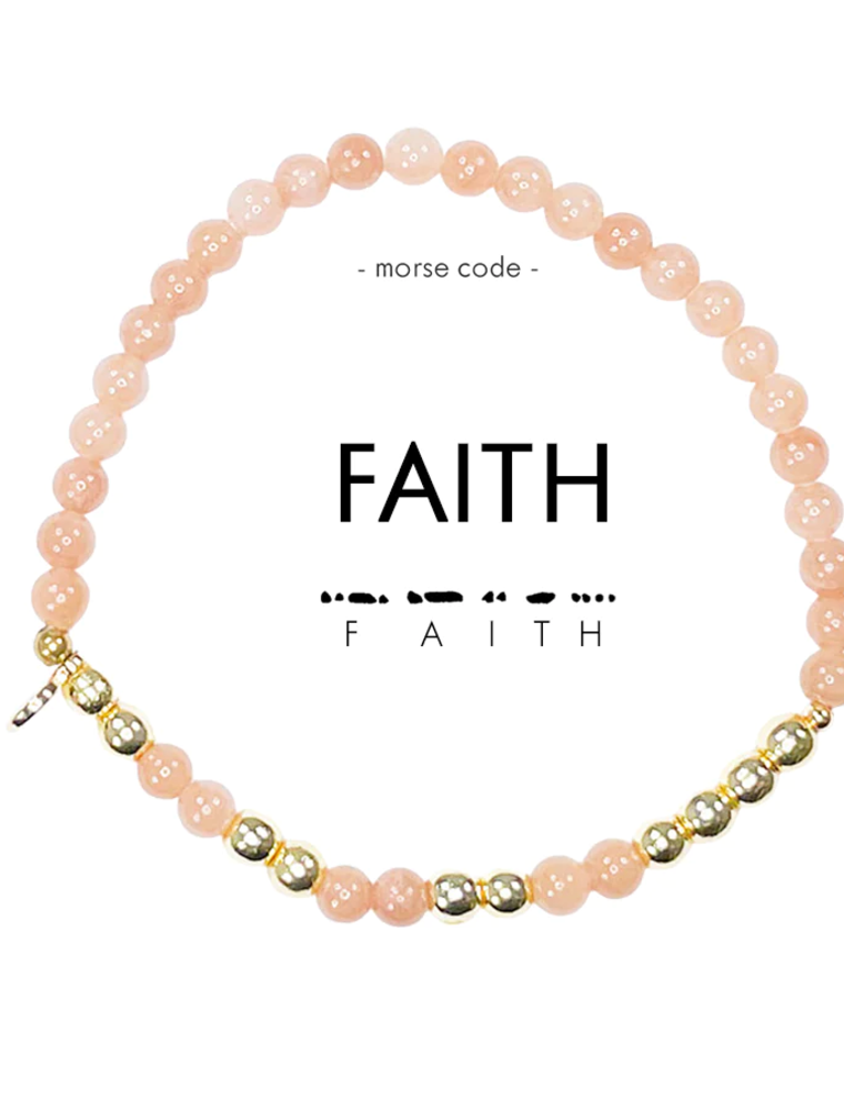 ETHIC GOODS Faith Morse Code Bracelet - Sand & Gold