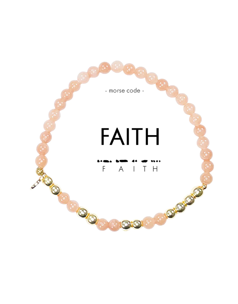 ETHIC GOODS Faith Morse Code Bracelet - Sand & Gold