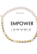 ETHIC GOODS Empower Morse Code Bracelet - Glassy Pink & Gold