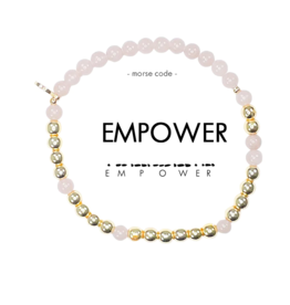 ETHIC GOODS Empower Morse Code Bracelet - Glassy Pink & Gold
