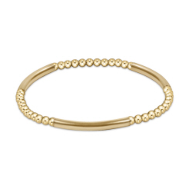 Bliss Bar Pattern 3mm Bead Bracelet - Gold