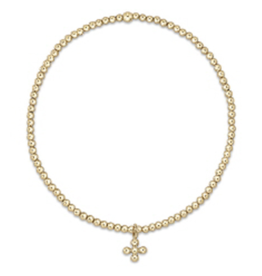ENEWTON DESIGN Classic 2mm Bead Bracelet - Gold Beaded Signature Cross Charm