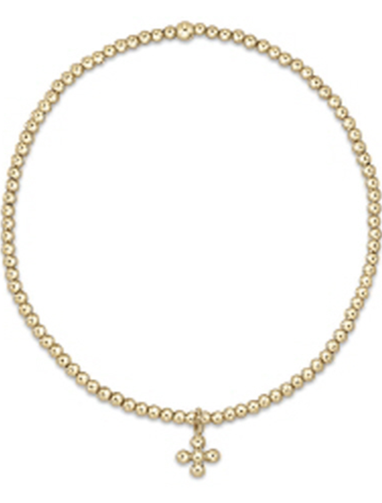 ENEWTON DESIGN Classic 2mm Bead Bracelet - Gold Beaded Signature Cross Charm