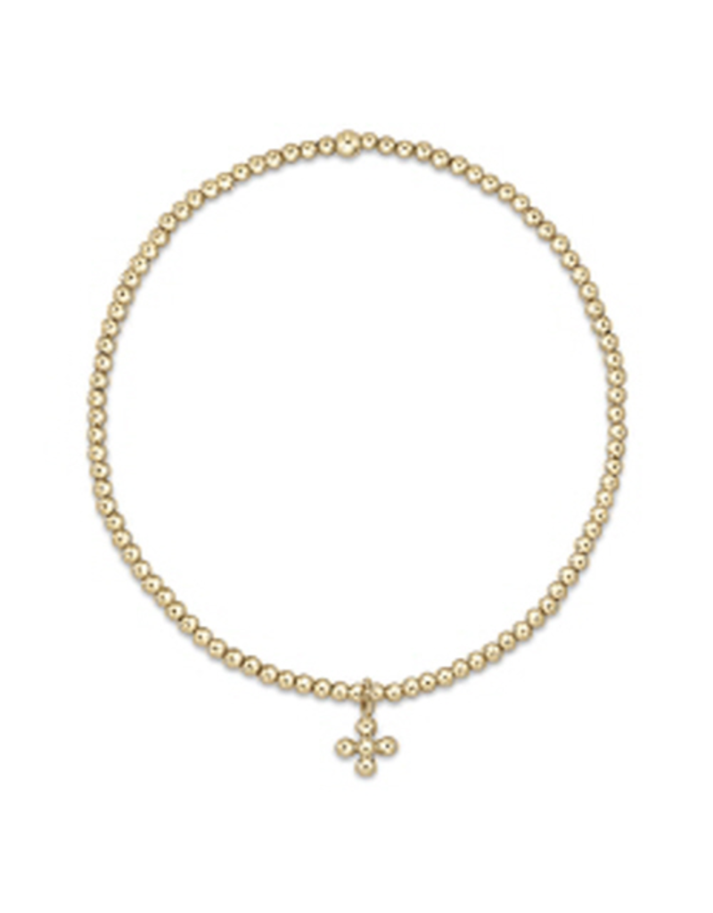 ENEWTON DESIGN Classic 2mm Bead Bracelet - Gold Beaded Signature Cross Charm