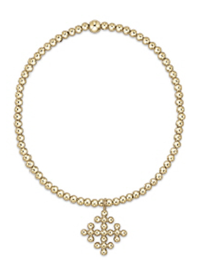 ENEWTON DESIGN Classic 2.5mm Bead Bracelet - Gold Beaded Signature Cross Encompass Charm
