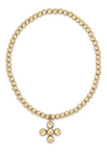 ENEWTON DESIGN Classic 3mm Bead Bracelet - Gold 4mm Beaded Signature Cross Charm