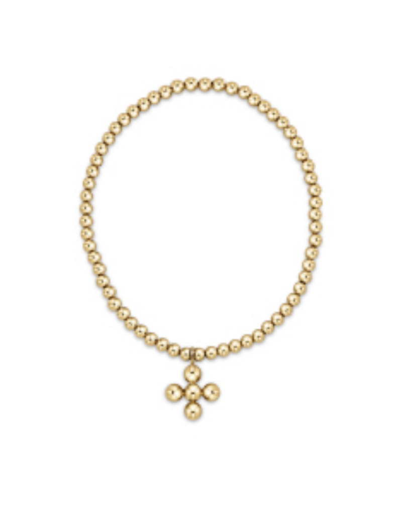 ENEWTON DESIGN Classic 3mm Bead Bracelet - Gold 4mm Beaded Signature Cross Charm
