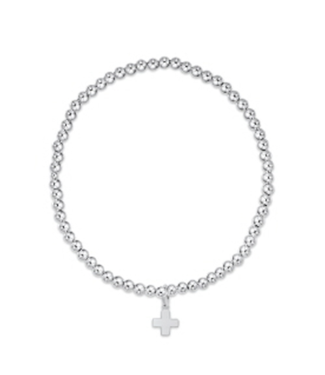 ENEWTON DESIGN Classic 3mm Bead Bracelet - Silver Signature Cross Charm