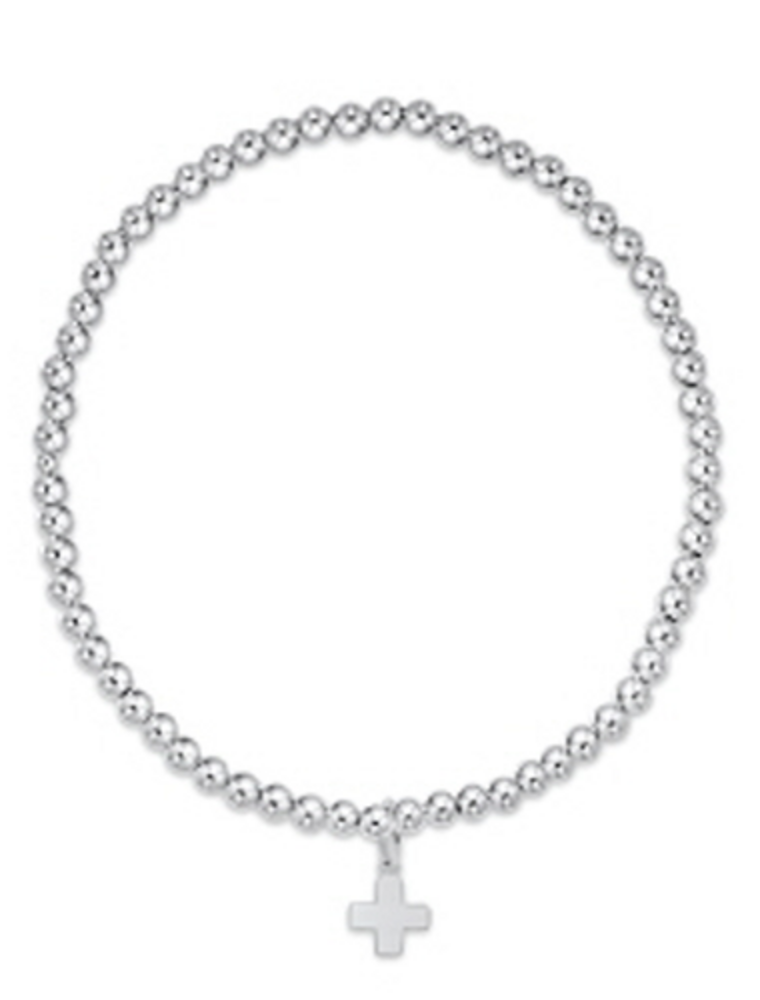 ENEWTON DESIGN Classic 3mm Bead Bracelet - Silver Signature Cross Charm