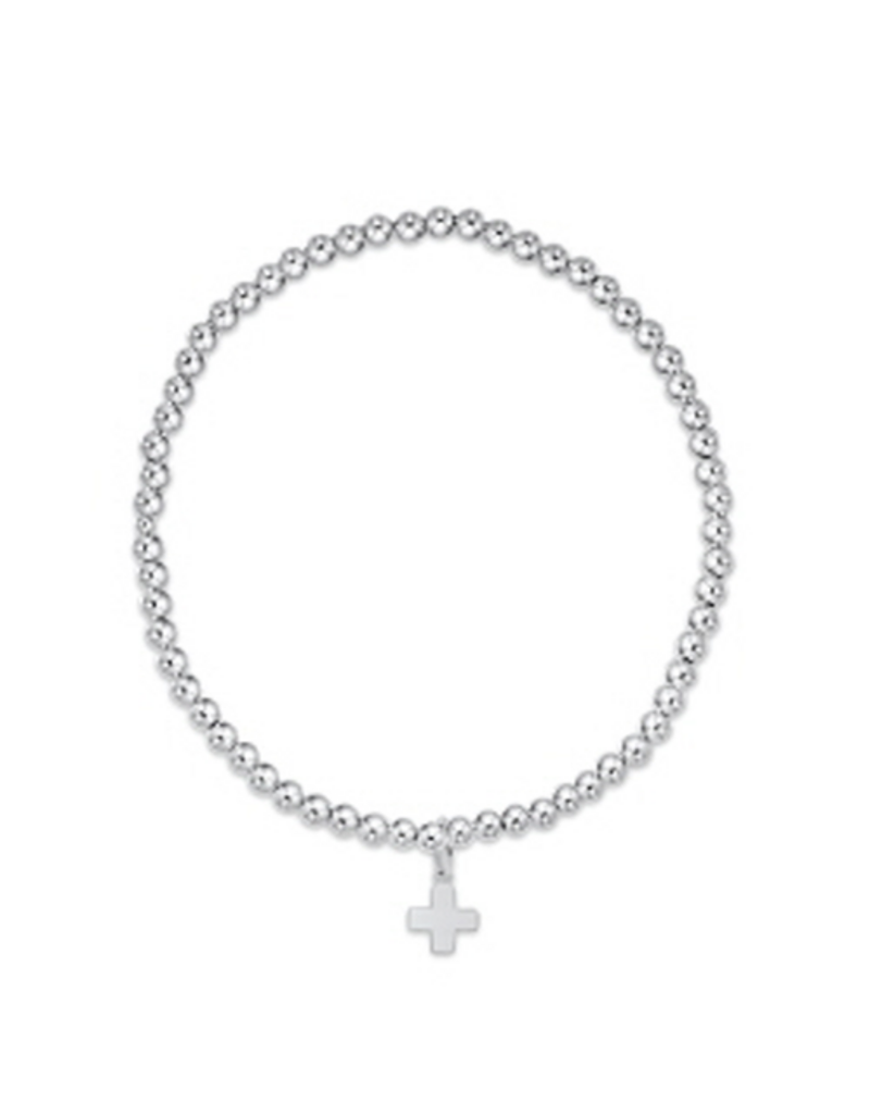 ENEWTON DESIGN Classic 3mm Bead Bracelet - Silver Signature Cross Charm