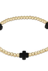 ENEWTON DESIGN Signature Cross Gold Pattern 3mm Bead Bracelet - Onyx